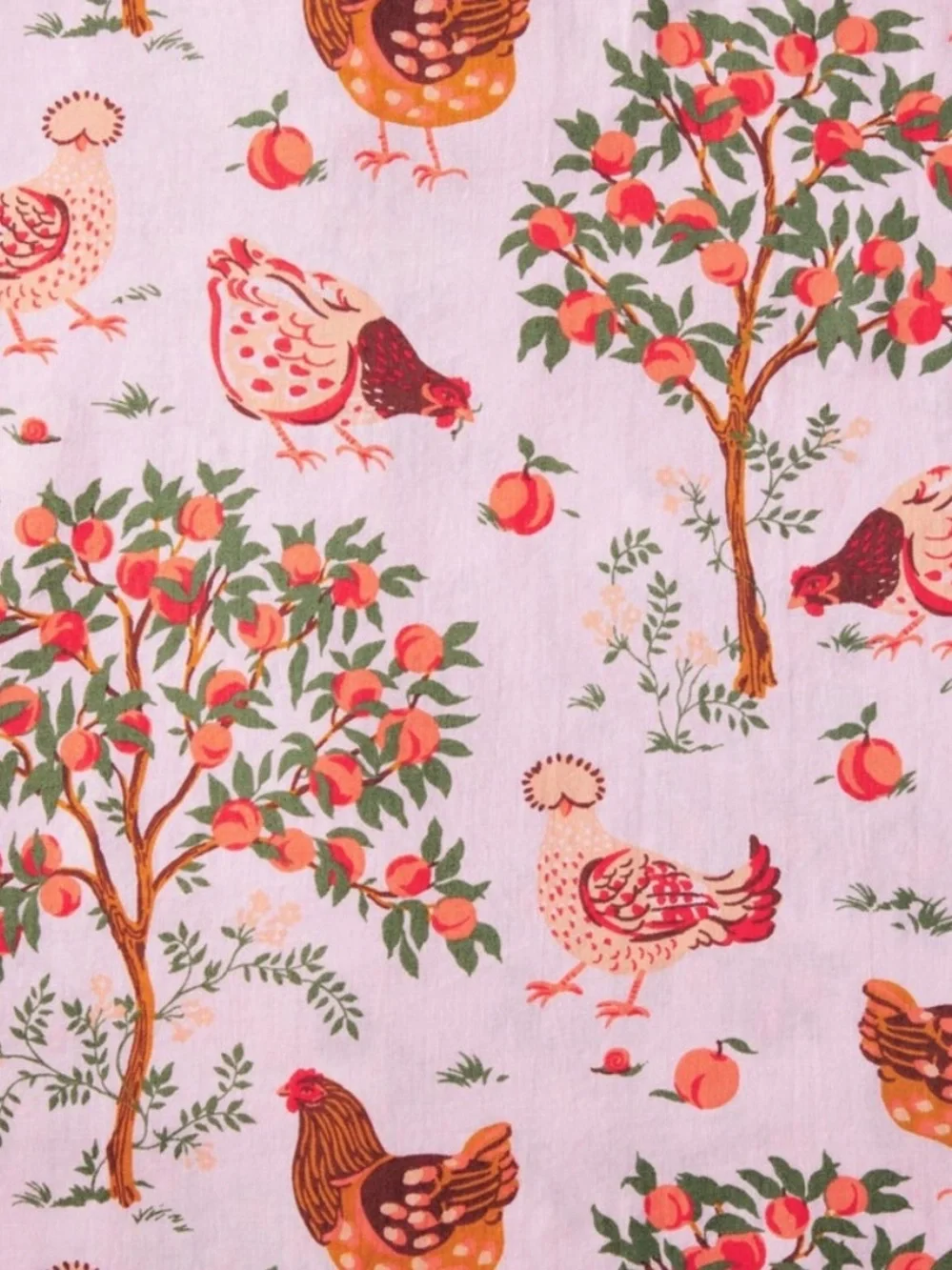 Print Fresh Hen House Organic Cotton Pajama Set Short Sleeve & Pants Pink Size S - Picture 7 of 16